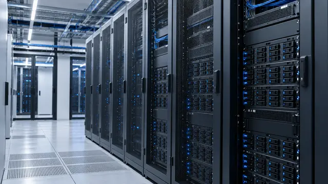 Contoh pratinjau foto rak server.